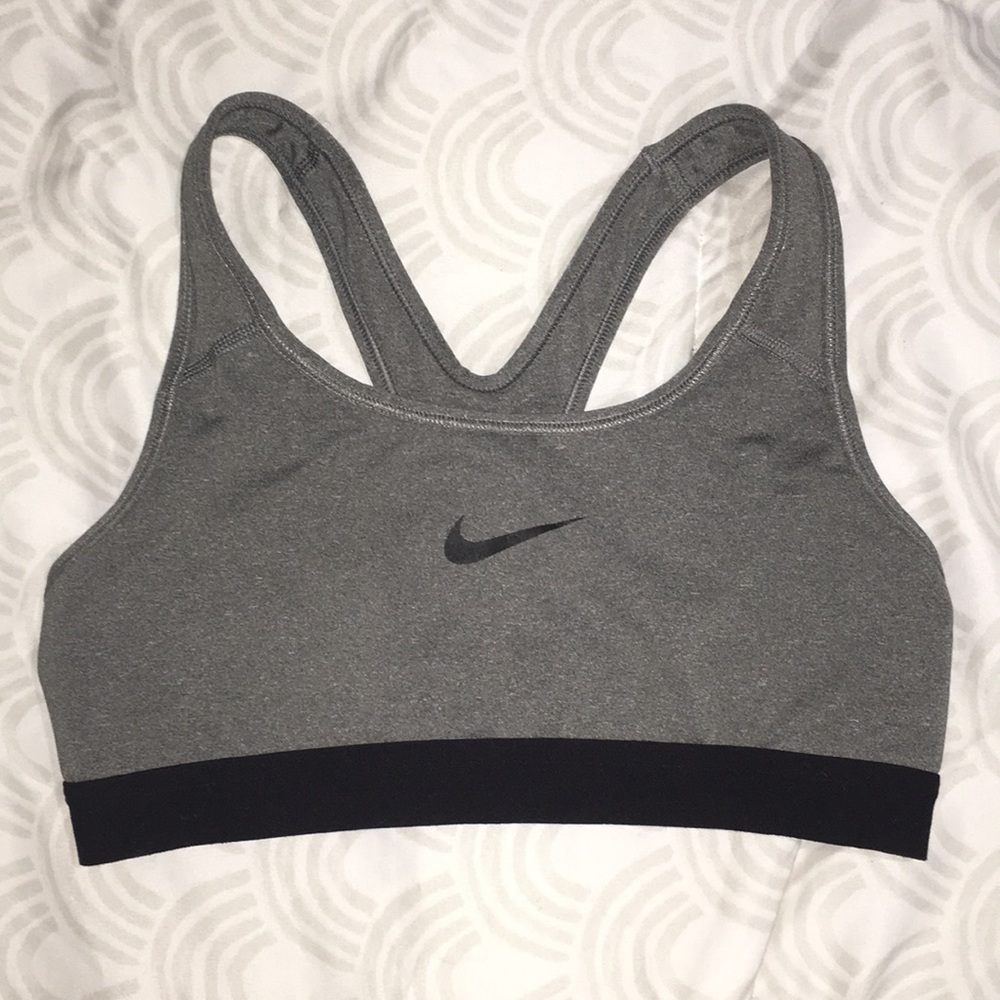 Gray NIKE sports bra